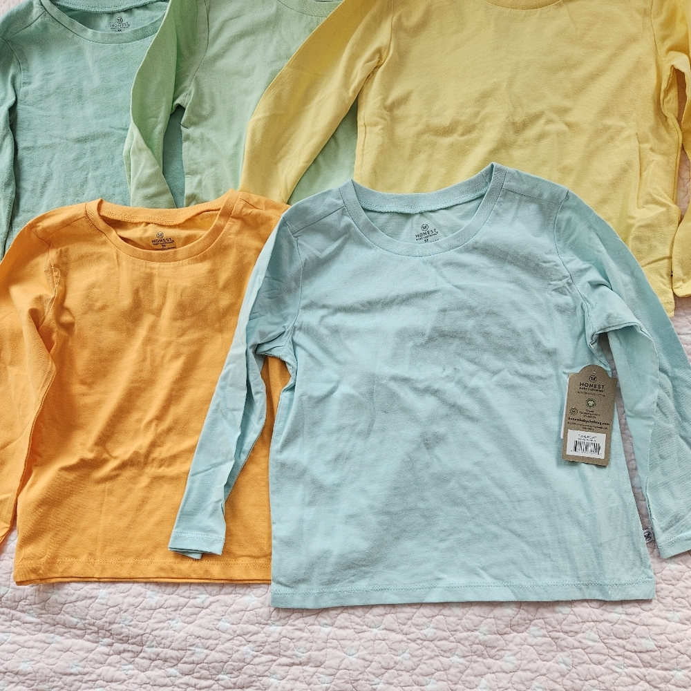 NWT Bundle 5 Honest Baby Organic Cotton Long Sleeve T Shirts 5T 5 Toddler Unisex - Picture 4 of 4